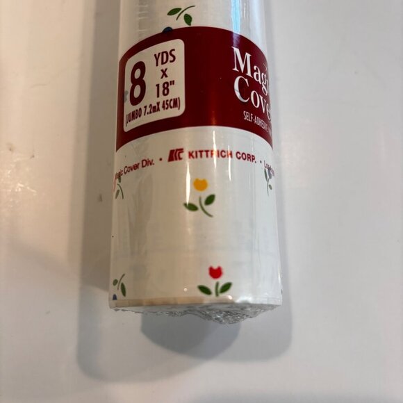 Vtg Magic Cover Self-Adhesive Vinyl Roll 8 Yds x 18" Small Flower Walls Shelves - Picture 5 of 5